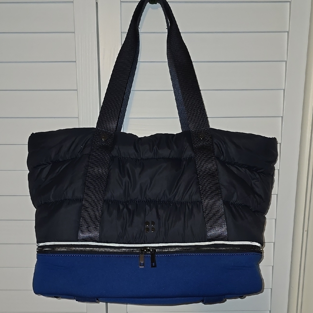 Sweaty Betty Black and Blue Quilted Tote